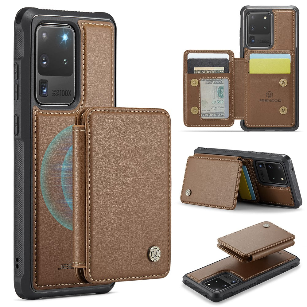 JEEHOOD J05 Samsung Galaxy S20 Ultra Cover i Læder med Aftagelig Magnetisk Kortholder