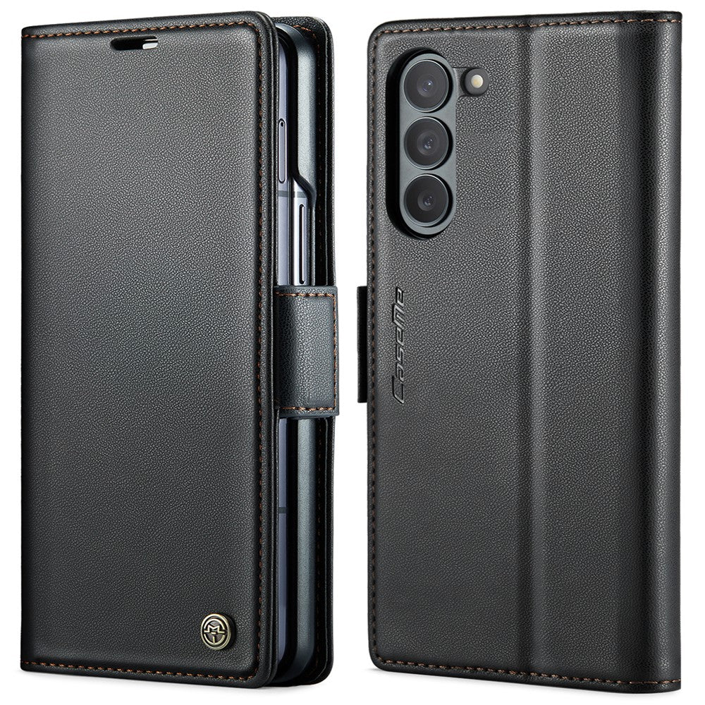 For Samsung Galaxy Z Fold6 5G Leather Case CASEME 023 RFID Blocking 3 Card Slot Mobile Cover