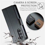 For Samsung Galaxy Z Fold6 5G Leather Case CASEME 023 RFID Blocking 3 Card Slot Mobile Cover