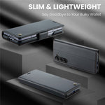 For Samsung Galaxy Z Fold6 5G Leather Case CASEME 023 RFID Blocking 3 Card Slot Mobile Cover