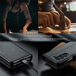 For Samsung Galaxy Z Fold6 5G Leather Case CASEME 023 RFID Blocking 3 Card Slot Mobile Cover