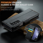 For Samsung Galaxy Z Fold6 5G Leather Case CASEME 023 RFID Blocking 3 Card Slot Mobile Cover