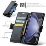 For Samsung Galaxy Z Fold6 5G Leather Case CASEME 023 RFID Blocking 3 Card Slot Mobile Cover