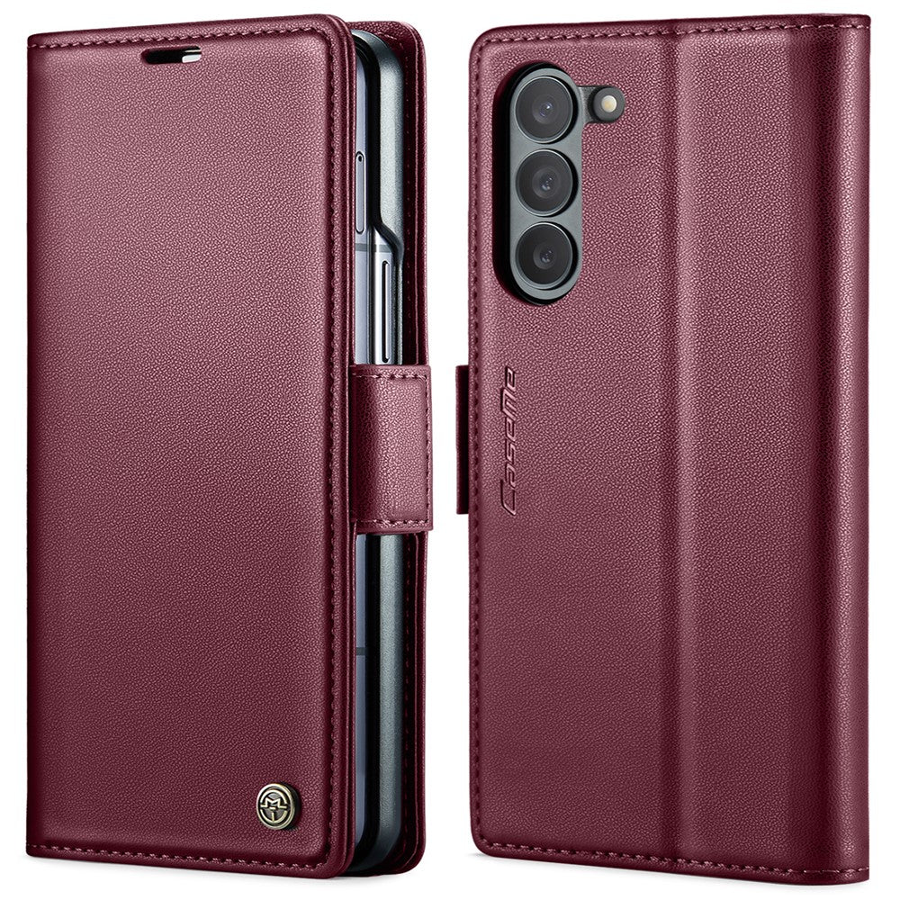 For Samsung Galaxy Z Fold6 5G Leather Case CASEME 023 RFID Blocking 3 Card Slot Mobile Cover