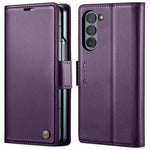 For Samsung Galaxy Z Fold6 5G Leather Case CASEME 023 RFID Blocking 3 Card Slot Mobile Cover