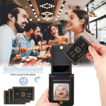 Samsung Galaxy Z Flip7 FE 5G / Z Flip6 5G-skal i PU-läder + PC-axelbandsskydd med korthållare