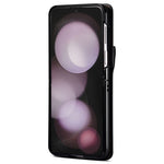 Samsung Galaxy Z Flip7 FE 5G / Z Flip6 5G-skal i PU-läder + PC-axelbandsskydd med korthållare
