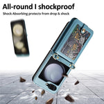For Samsung Galaxy Z Flip7 FE 5G / Z Flip6 5G Case Leather+PC Phone Cover with Card Holder Long Strap