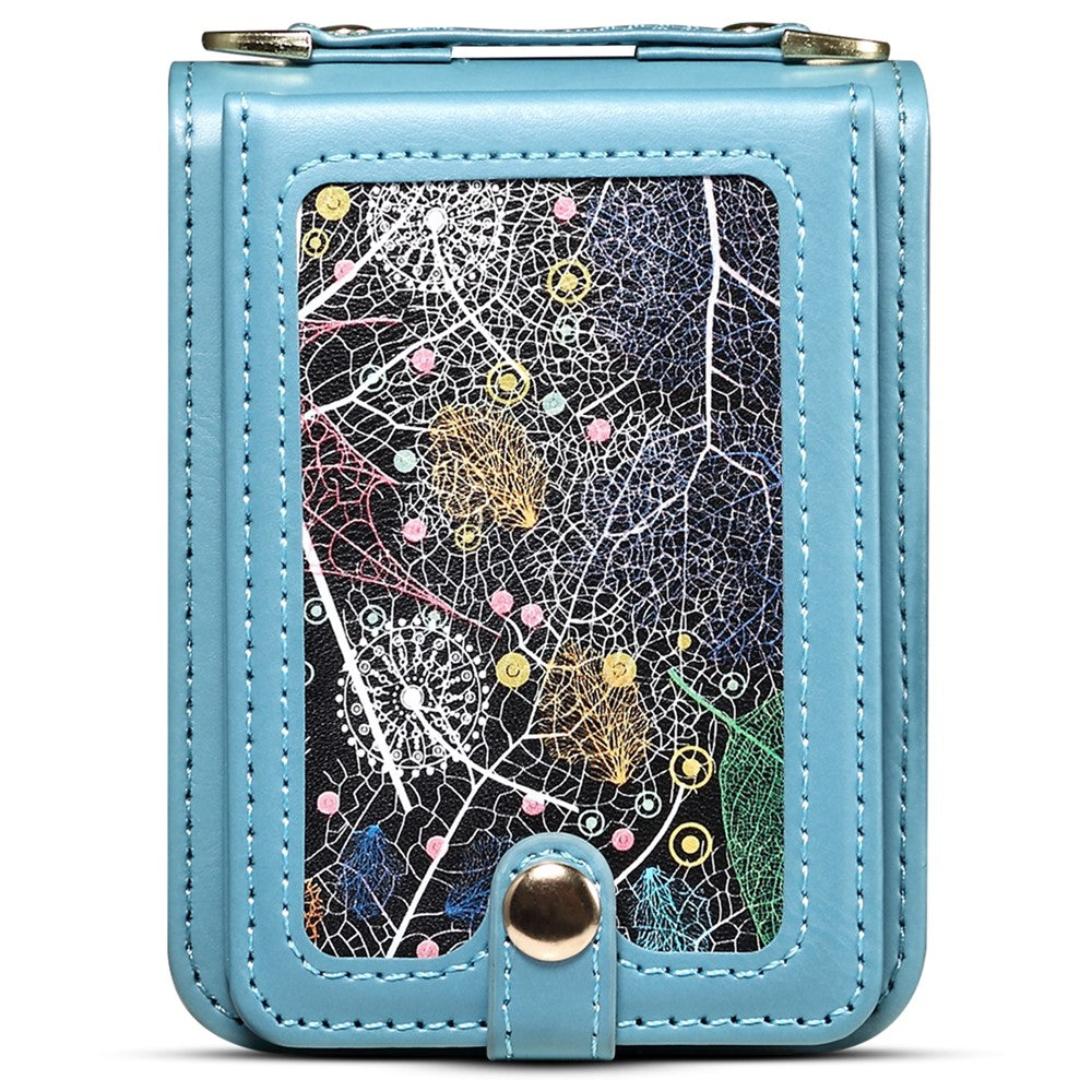 For Samsung Galaxy Z Flip7 FE 5G / Z Flip6 5G Case Leather+PC Phone Cover with Card Holder Long Strap