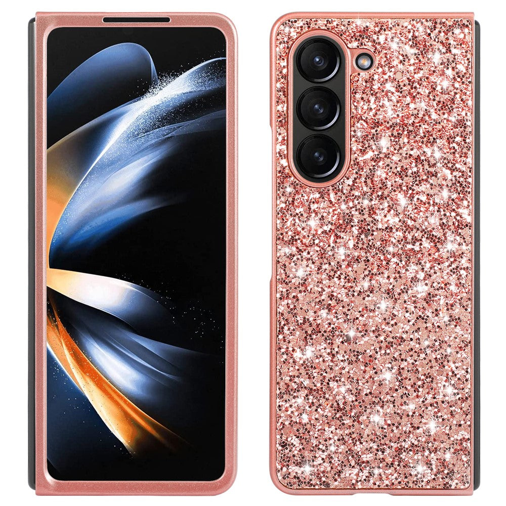 For Samsung Galaxy Z Fold6 5G Phone Case Glitter Electroplated TPU Frame PC Back Cover