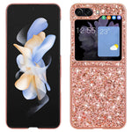 Til Samsung Galaxy Z Flip7 FE 5G / Z Flip6 5G Cover Elektropletteret TPU Ramme PC Bagside Glitter Telefoncover