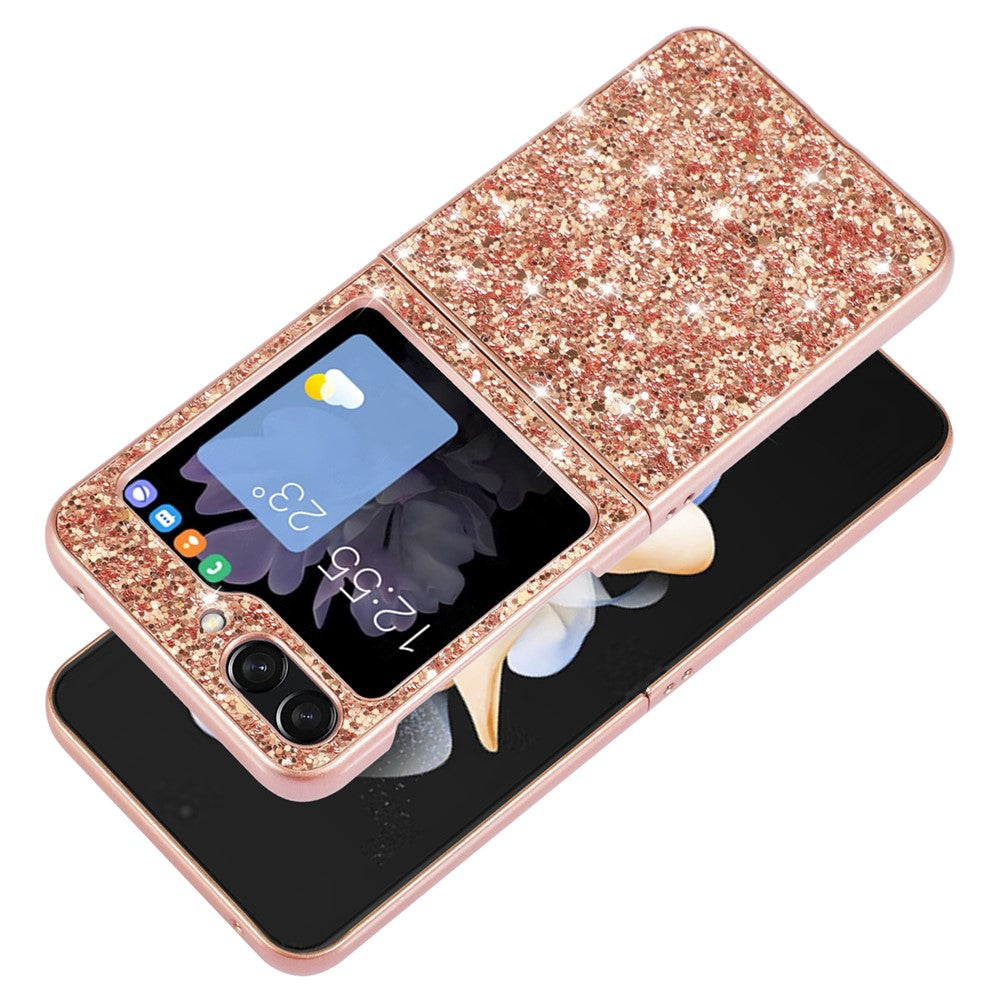 Til Samsung Galaxy Z Flip7 FE 5G / Z Flip6 5G Cover Elektropletteret TPU Ramme PC Bagside Glitter Telefoncover