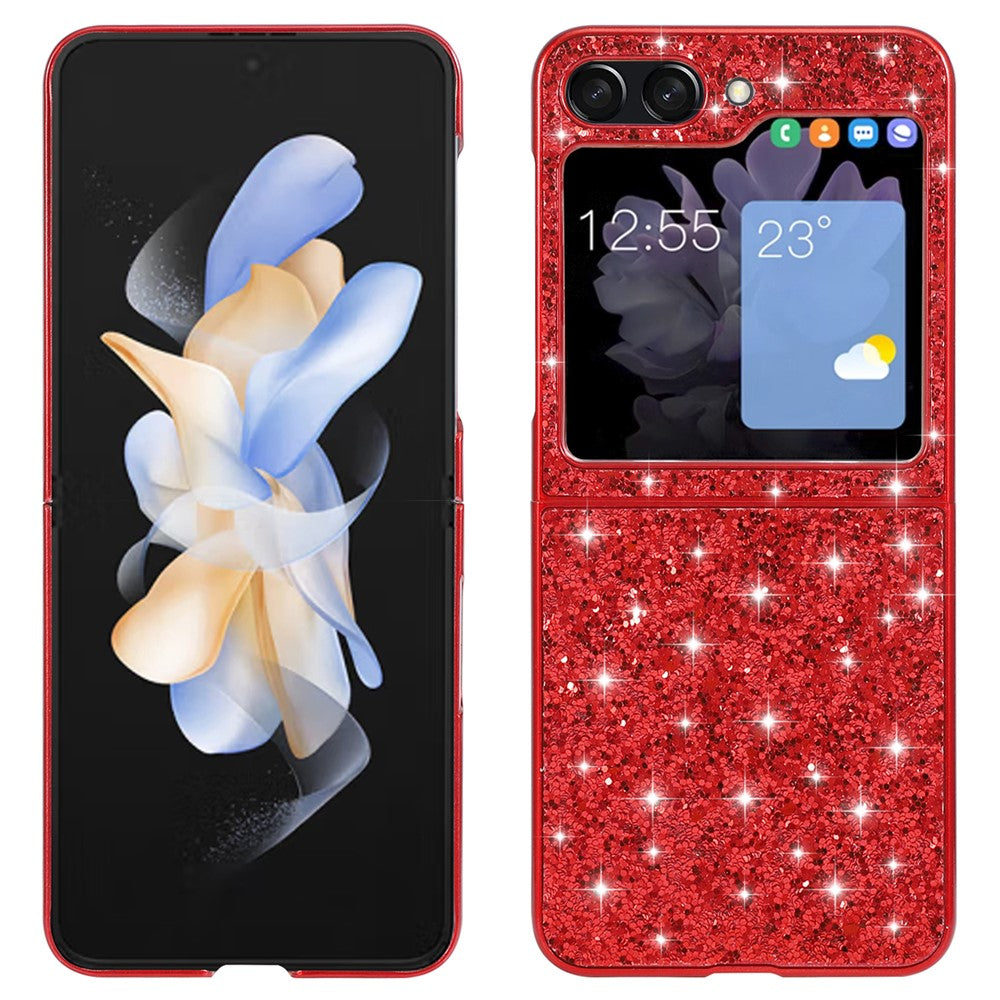 Til Samsung Galaxy Z Flip7 FE 5G / Z Flip6 5G Cover Elektropletteret TPU Ramme PC Bagside Glitter Telefoncover
