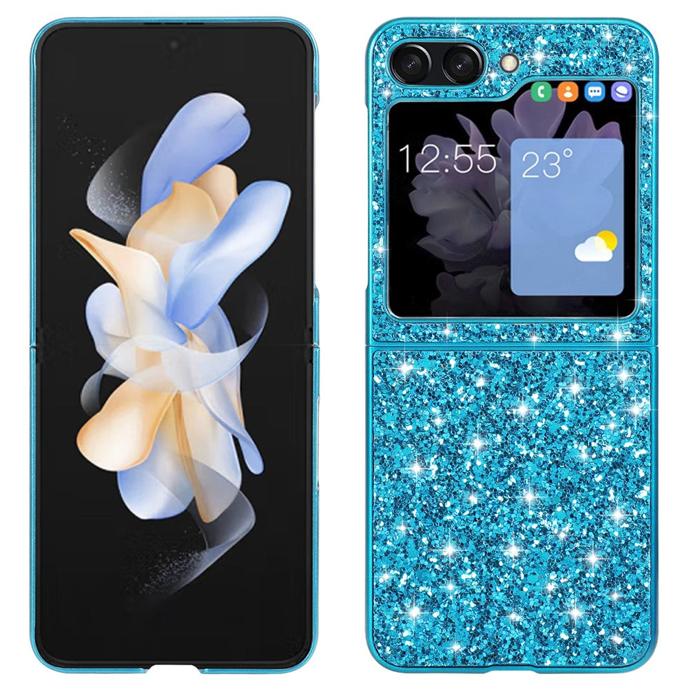 Til Samsung Galaxy Z Flip7 FE 5G / Z Flip6 5G Cover Elektropletteret TPU Ramme PC Bagside Glitter Telefoncover