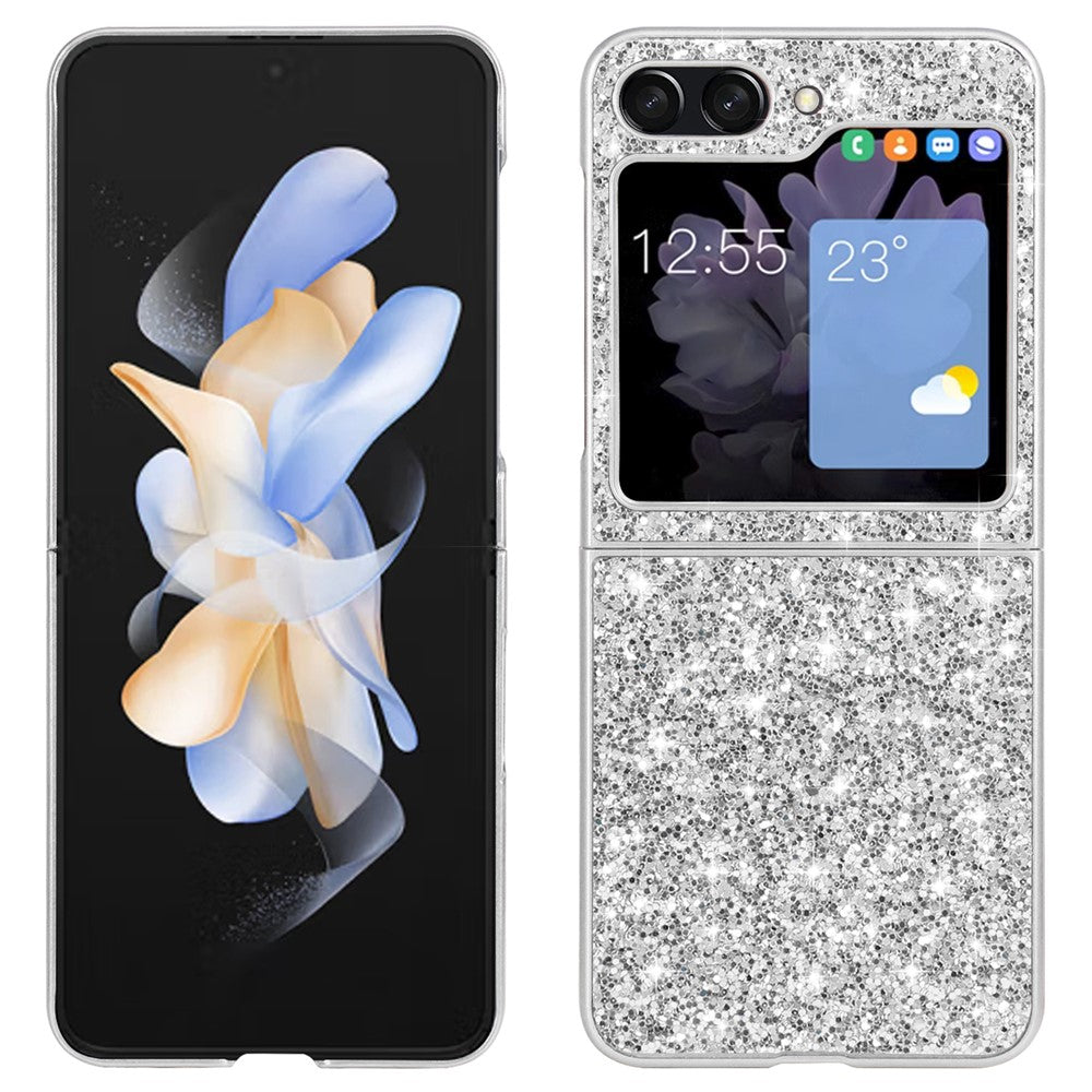 Til Samsung Galaxy Z Flip7 FE 5G / Z Flip6 5G Cover Elektropletteret TPU Ramme PC Bagside Glitter Telefoncover
