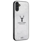 For Samsung Galaxy S24 FE Case Cloth Texture Deer Pattern Leather Back Phone Cover