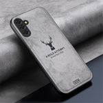 For Samsung Galaxy S24 FE Case Cloth Texture Deer Pattern Leather Back Phone Cover