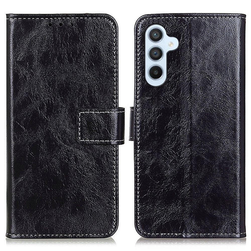 For Samsung Galaxy S24 FE Case Wallet Leather Phone Cover Crazy Horse Texture