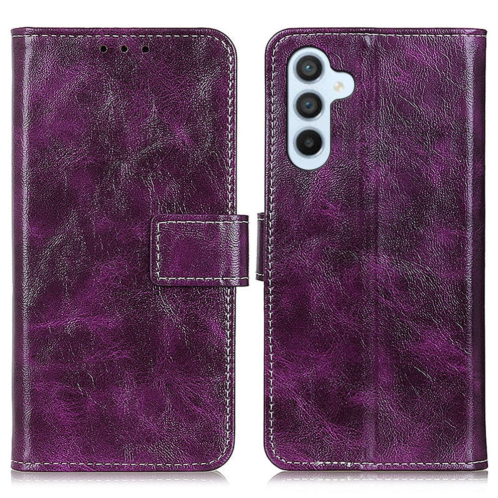 For Samsung Galaxy S24 FE Case Wallet Leather Phone Cover Crazy Horse Texture