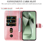 For Samsung Galaxy S24 FE Case PU Leather Stand Phone Cover with Zipper Pocket