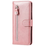 For Samsung Galaxy S24 FE Case PU Leather Stand Phone Cover with Zipper Pocket