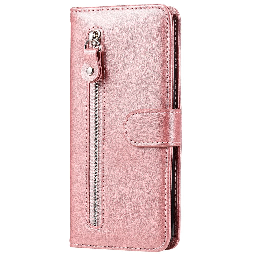 For Samsung Galaxy S24 FE Case PU Leather Stand Phone Cover with Zipper Pocket