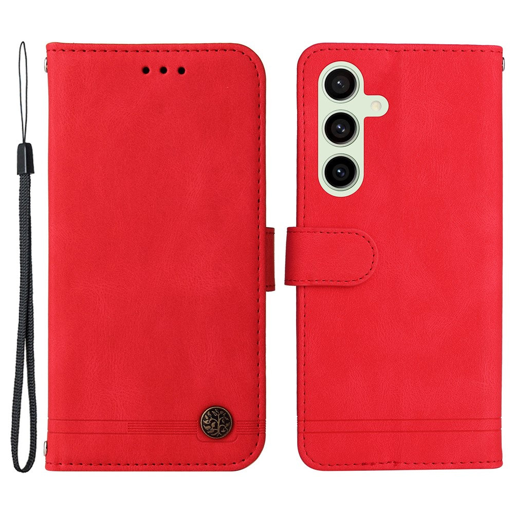 For Samsung Galaxy S24 FE Leather Wallet Cases Skin Touch Phone Cover Stand with Strap
