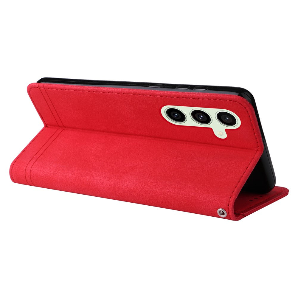 For Samsung Galaxy S24 FE Leather Wallet Cases Skin Touch Phone Cover Stand with Strap