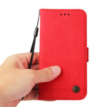 For Samsung Galaxy S24 FE Leather Wallet Cases Skin Touch Phone Cover Stand with Strap