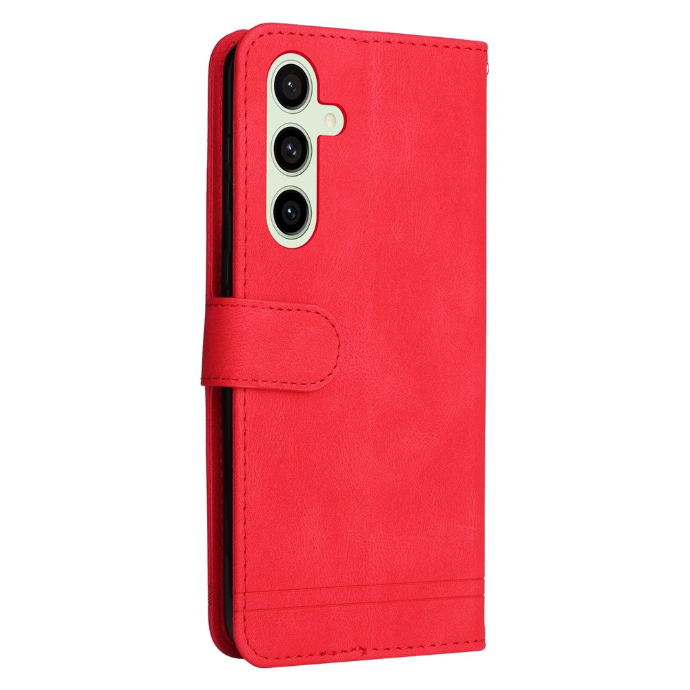 For Samsung Galaxy S24 FE Leather Wallet Cases Skin Touch Phone Cover Stand with Strap