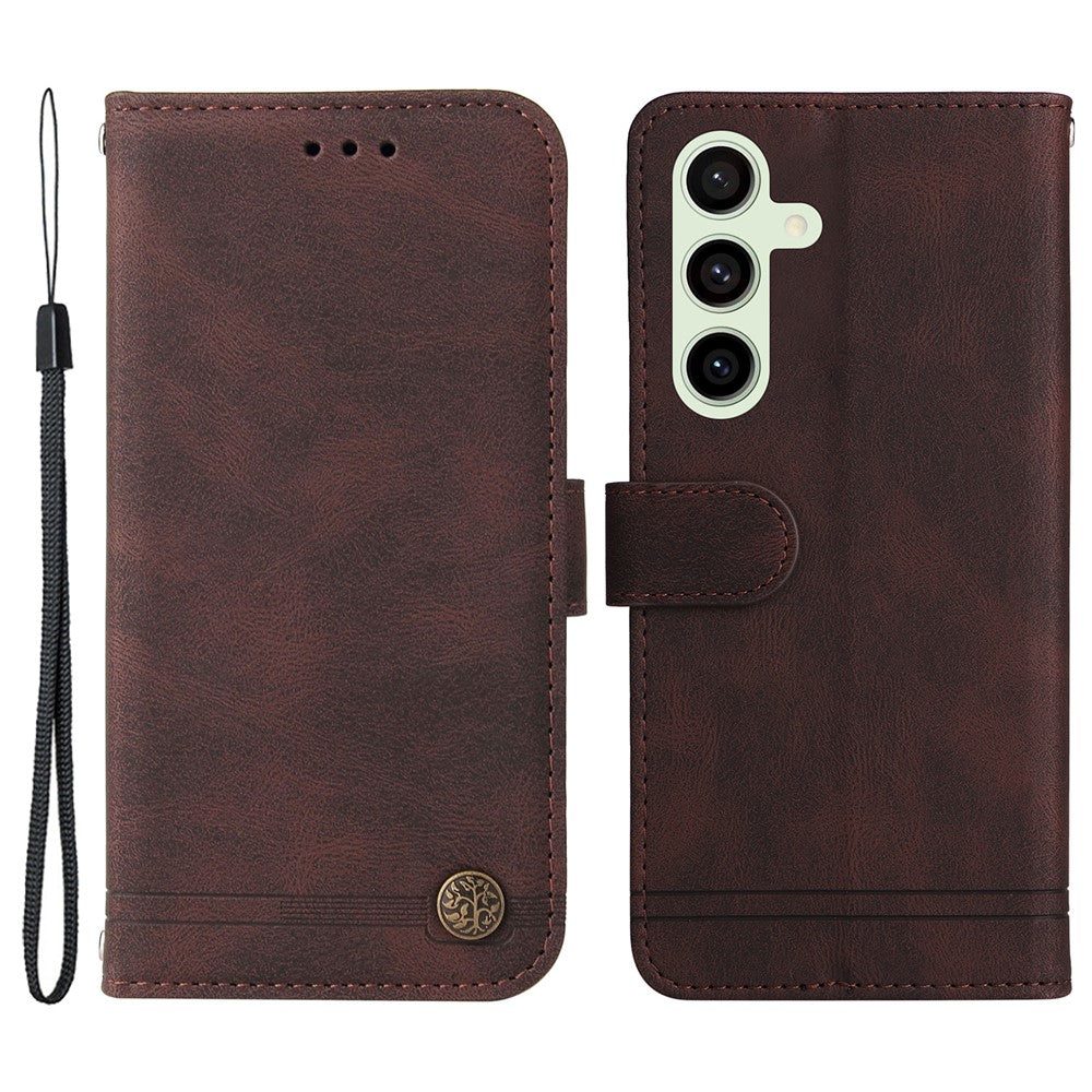 For Samsung Galaxy S24 FE Leather Wallet Cases Skin Touch Phone Cover Stand with Strap