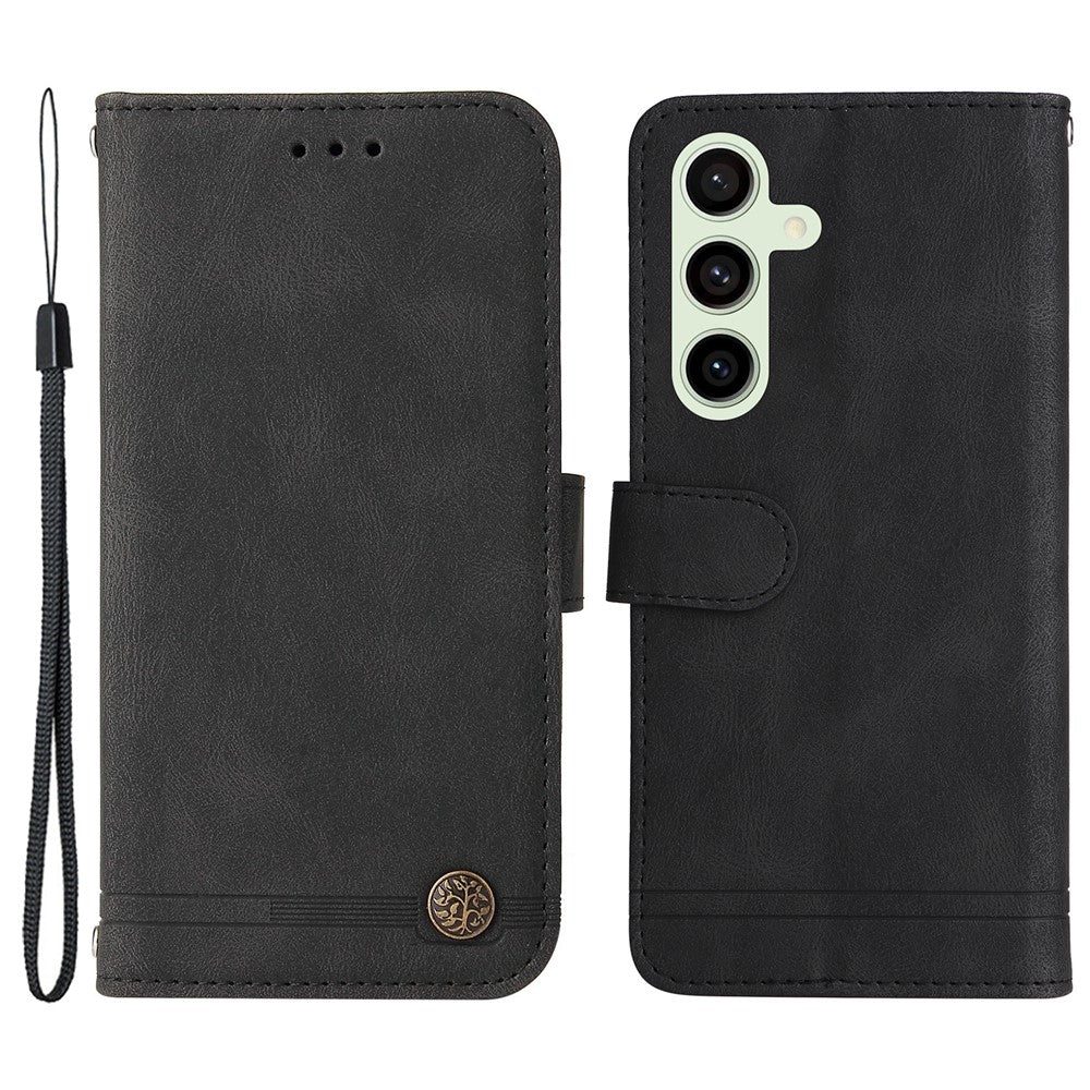 For Samsung Galaxy S24 FE Leather Wallet Cases Skin Touch Phone Cover Stand with Strap