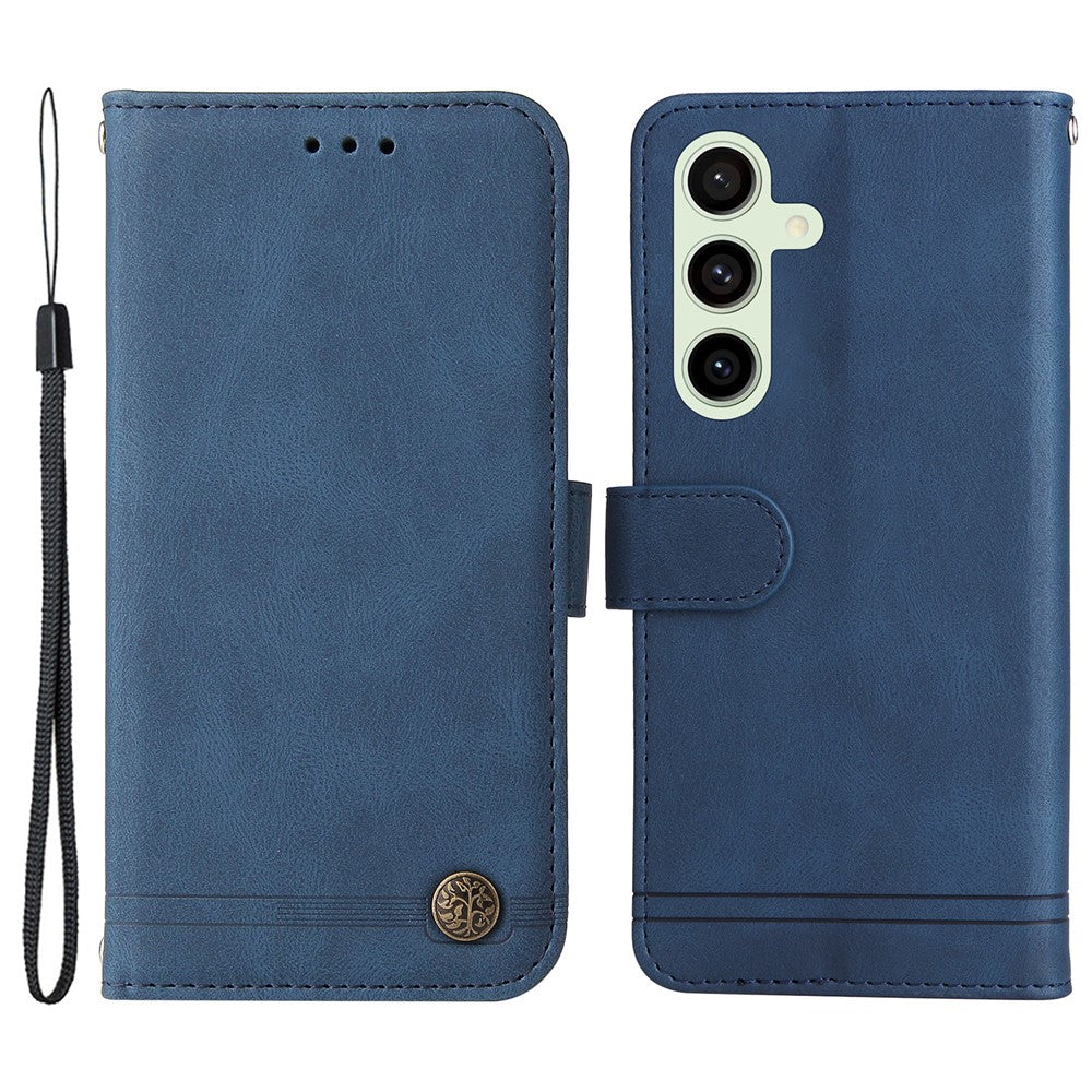 For Samsung Galaxy S24 FE Leather Wallet Cases Skin Touch Phone Cover Stand with Strap