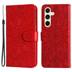 For Samsung Galaxy S24 FE Wallet Case Sunflower PU Leather Phone Cover