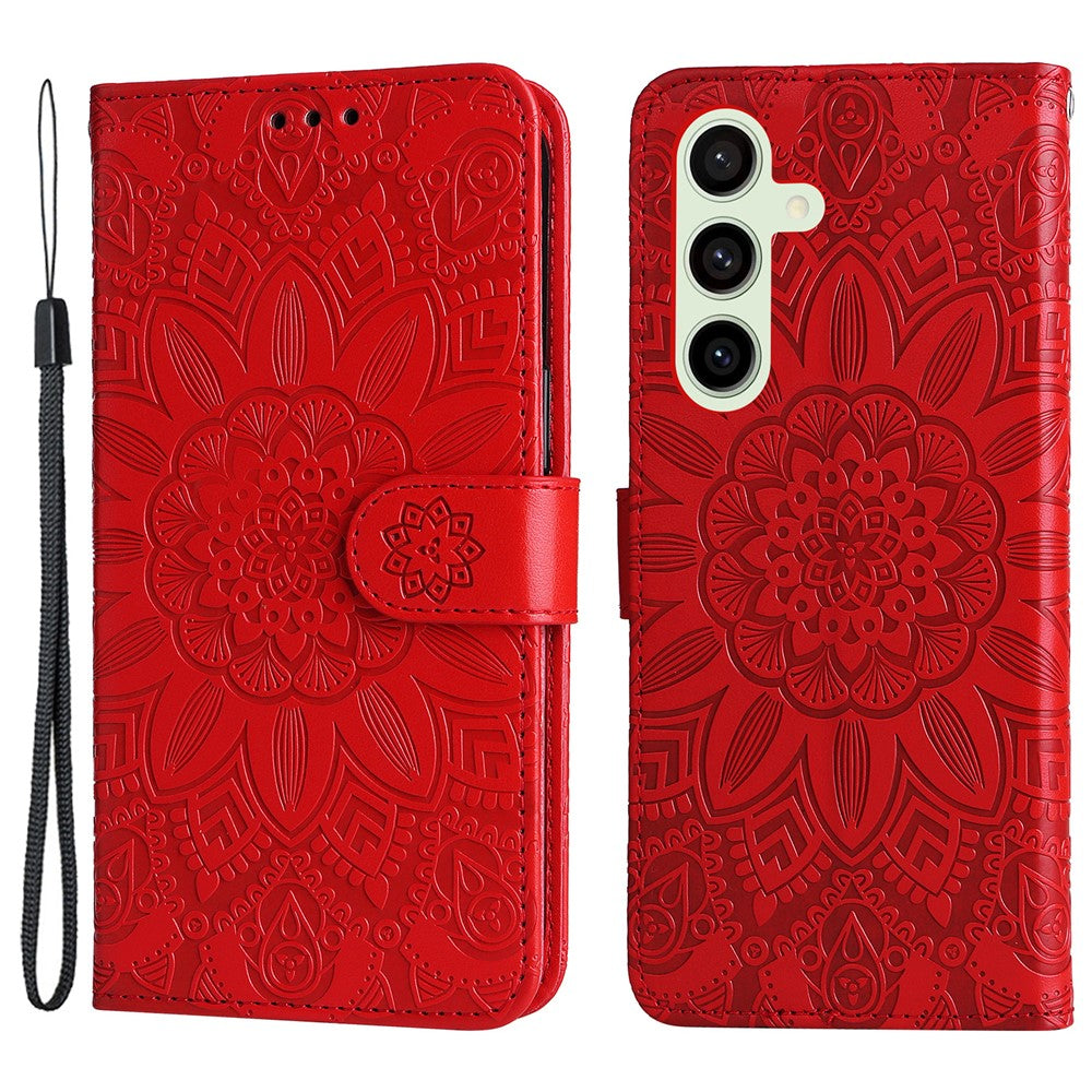 For Samsung Galaxy S24 FE Wallet Case Sunflower PU Leather Phone Cover