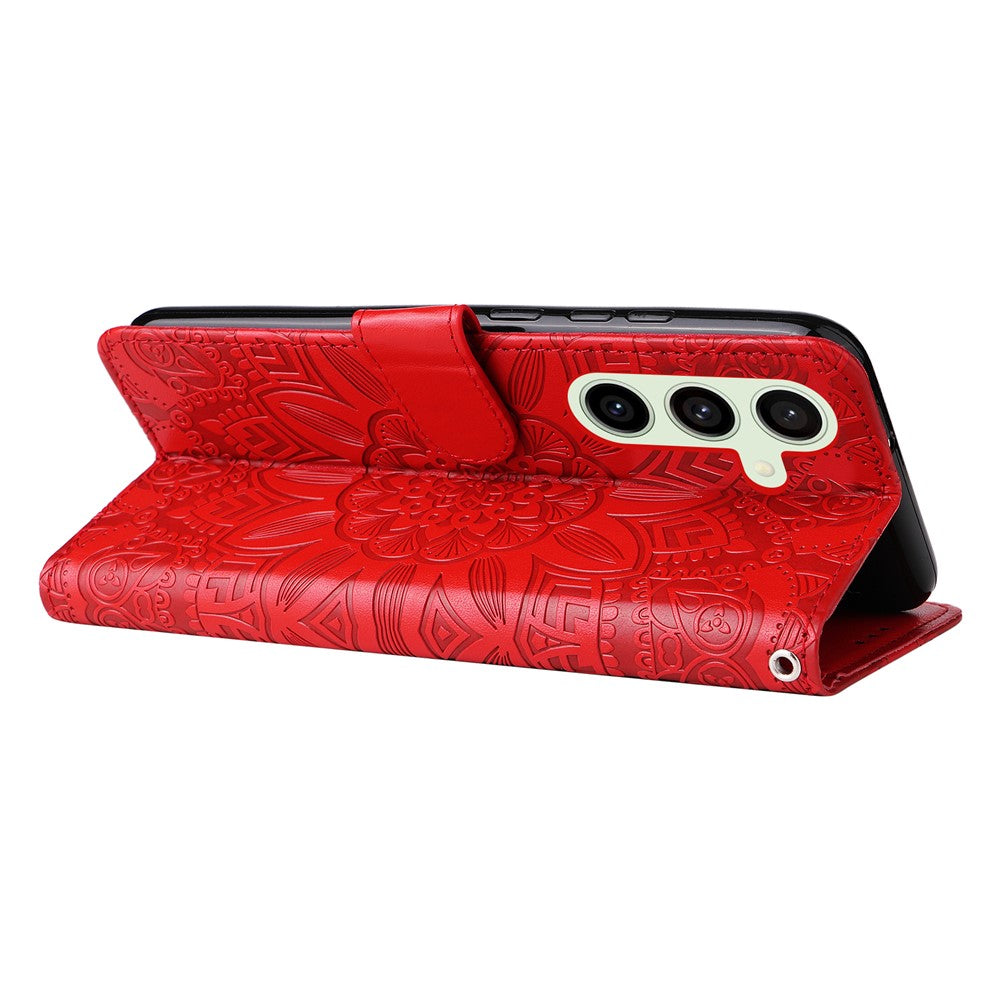 For Samsung Galaxy S24 FE Wallet Case Sunflower PU Leather Phone Cover