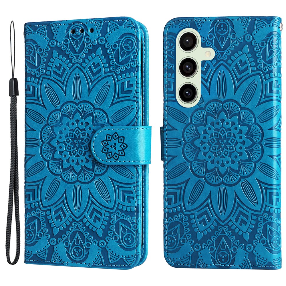 For Samsung Galaxy S24 FE Wallet Case Sunflower PU Leather Phone Cover