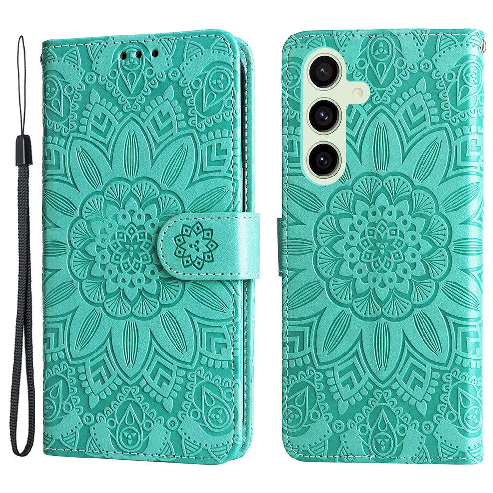 For Samsung Galaxy S24 FE Wallet Case Sunflower PU Leather Phone Cover