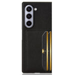 For Samsung Galaxy Z Fold6 5G Case Card Holder Litchi Texture Leather+PC Folding Phone Cover