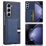 For Samsung Galaxy Z Fold6 5G Case Card Holder Litchi Texture Leather+PC Folding Phone Cover