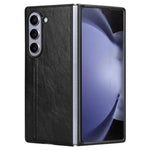 For Samsung Galaxy Z Fold6 5G Case Cowhide Texture Leather+PC Phone Cover Stitching Lines