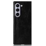 For Samsung Galaxy Z Fold6 5G Case Cowhide Texture Leather+PC Phone Cover Stitching Lines