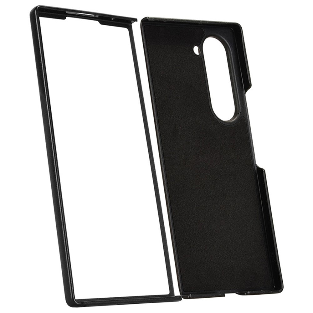 For Samsung Galaxy Z Fold6 5G Case Leather+PC+TPU Wristband Cover with Bottle Opener Ring