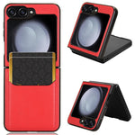 For Samsung Galaxy Z Flip7 FE 5G / Z Flip6 5G Case Litchi Texture Leather Coated PC Phone Cover Card Slot