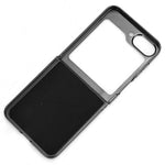 Til Samsung Galaxy Z Flip7 FE 5G / Z Flip6 5G etui med syninger, koskindstekstur, læderbagside telefoncover