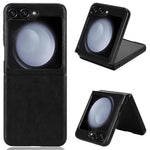 For Samsung Galaxy Z Flip7 FE 5G / Z Flip6 5G Case Litchi Texture Leather Hard PC Phone Cover