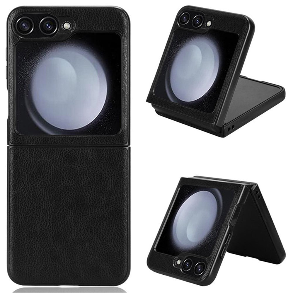 For Samsung Galaxy Z Flip7 FE 5G / Z Flip6 5G Case Litchi Texture Leather Hard PC Phone Cover