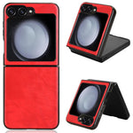 For Samsung Galaxy Z Flip7 FE 5G / Z Flip6 5G Case Litchi Texture Leather Hard PC Phone Cover
