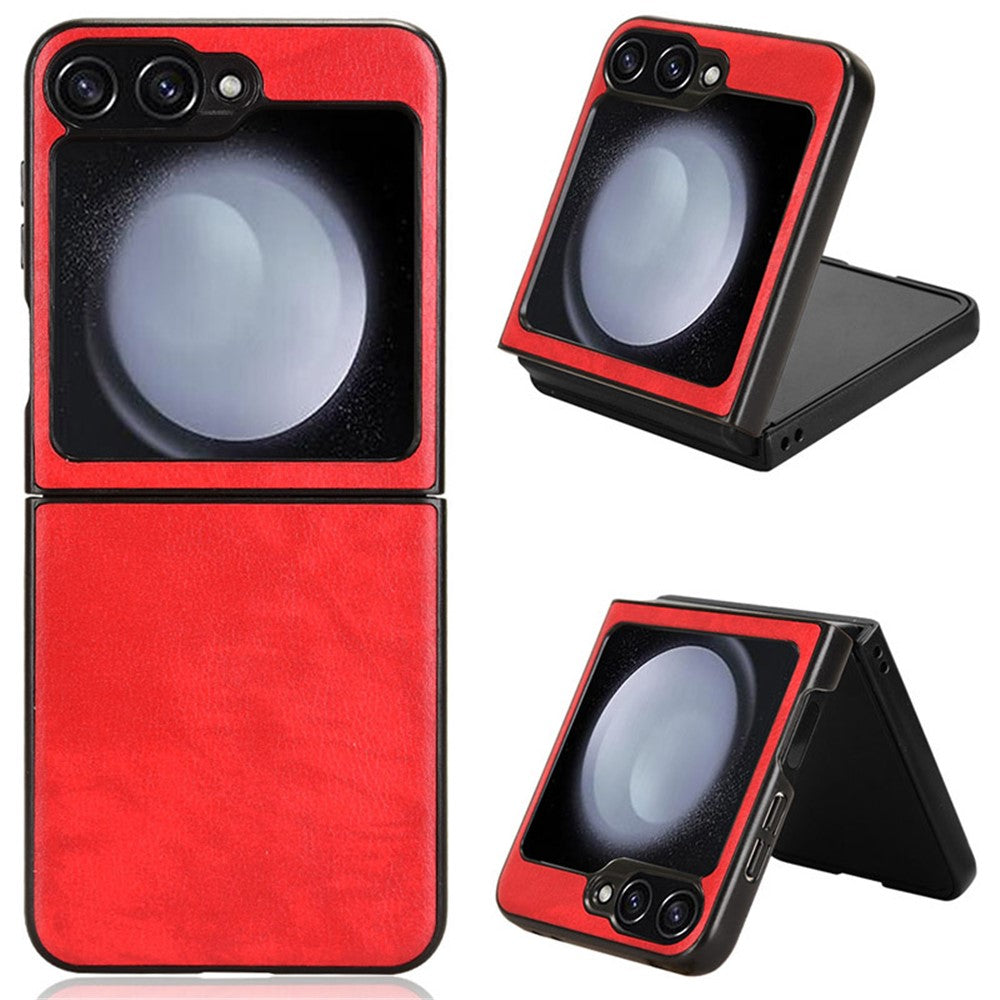 For Samsung Galaxy Z Flip7 FE 5G / Z Flip6 5G Case Litchi Texture Leather Hard PC Phone Cover