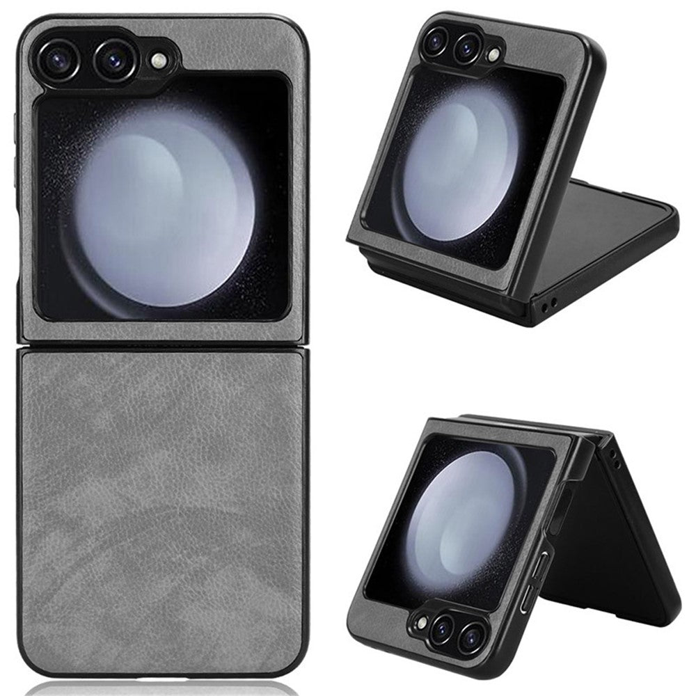 For Samsung Galaxy Z Flip7 FE 5G / Z Flip6 5G Case Litchi Texture Leather Hard PC Phone Cover